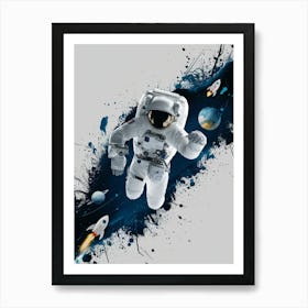 Astronaut In Space Art Print