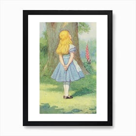 Alice And The Cheshire Cat From Alice In Wonderland Art Print
