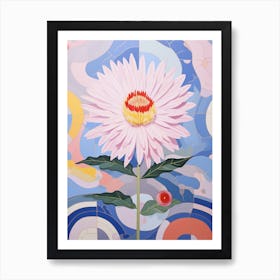 Asters 6 Hilma Af Klint Inspired Pastel Flower Painting Art Print