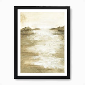 Deepening - Earth Tone Brown Abstract Landscape Painting Art Print