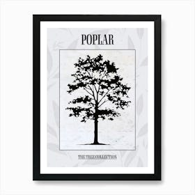 Poplar Tree Simple Geometric Nature Stencil 2 Poster Art Print