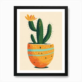 Easter Cactus Plant Minimalist Illustration 6 Art Print