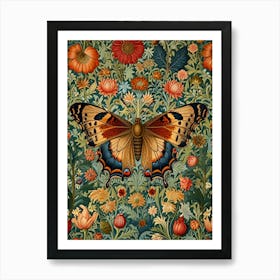 William Morris Butterfly On A Flower Poster