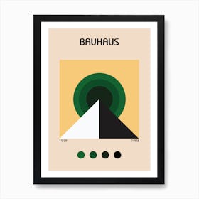Bauhaus Pyramid Green Art Print