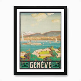 Genève Switzerland Vintage Travel Poster Art Print