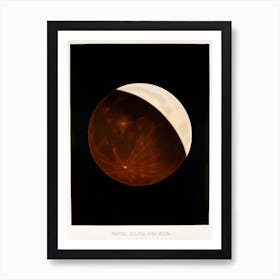 Partial Eclipse Of The Moon, Vintage Astrology Art Print