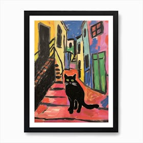 Painting Of A Cat In Perugia Italy Art Print