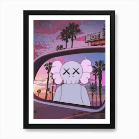 Motel kaws Art Print