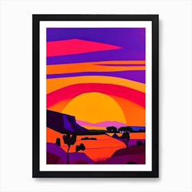 Geometric Desert Sunset Art Print