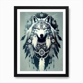 Wolf Dreamcatcher 9 Art Print