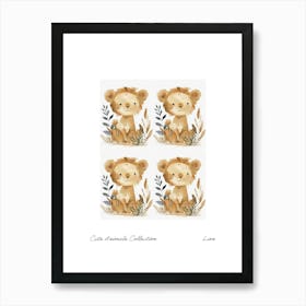 Cute Animals Collection Lion 4 Art Print