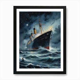 Titanic's Final Embrace Art Print