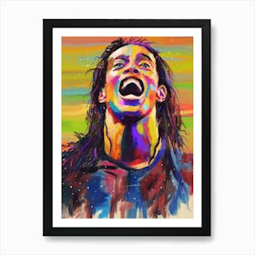 Ronaldinho abstract colorful pop art Art Print