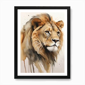 Lion Watercolor Painting 6 Art Print