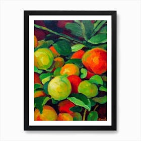 Rambutan 2 Fruit Vibrant Matisse Inspired Painting Fruit Art Print