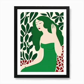 Woman In A Green Dress Matisse Art Print