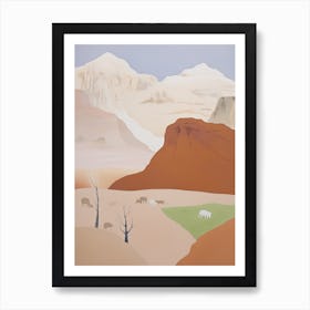 Taklamakan Desert   Asia (China), Contemporary Abstract Illustration 3 Art Print