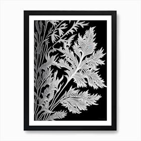 Spanish Moss Leaf Linocut Art Print