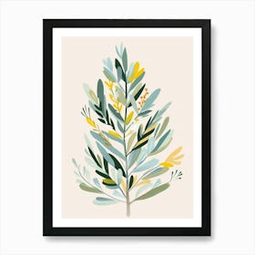 Cypress Tree Flat Illustration 8 Art Print