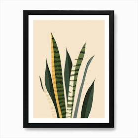 Snake Plant Minimalist Illustration 8 Art Print