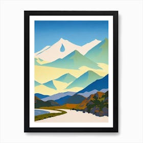 Coronet Peak, New Zealand Midcentury Vintage Skiing Poster Art Print