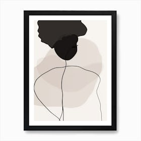 Woman Silhouette Line Art Abstract 8 Art Print
