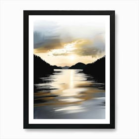 Sunset On The Lake 2 Art Print