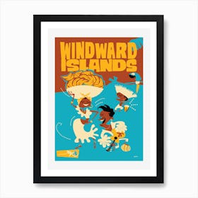 Vintage Travel - Fly Aeromundo To The Windward Isles 1 Art Print