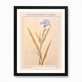 Flax Flower French Flower Botanical Poster Art Print