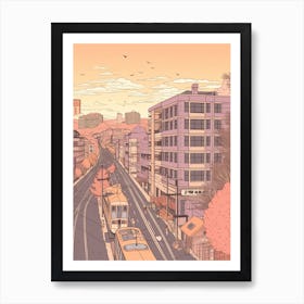 Tokyo Japan Travel Illustration 3 Art Print