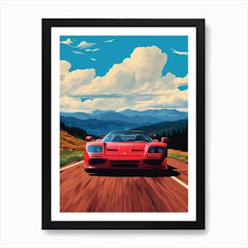 A Ferrari F50 In The The Great Alpine Road Australia 1 Art Print