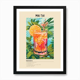 Mai Tai Cocktail Ingredients Poster Art Print