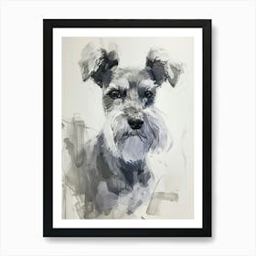 Miniature Schnauzer Watercolor Painting 4 Art Print