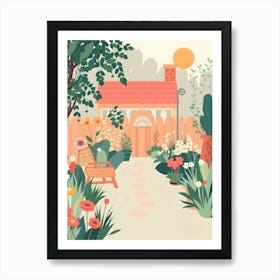 Illustration Of A Garden Art Print