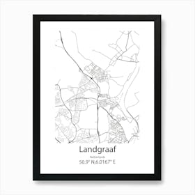 Landgraaf,Netherlands Minimalist Map Art Print