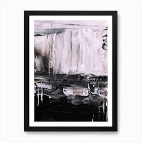 Abstract Painting, Black And White, Acrylic On Canvas Art Print