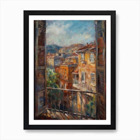 Window View Of Sydney In The Style Of Impressionism 4 Art Print