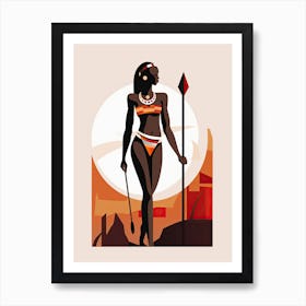 African Tribal Woman Minimalist Elegance Art Print