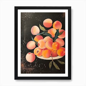 Abstract Art Deco Peach Explosion 2 Art Print