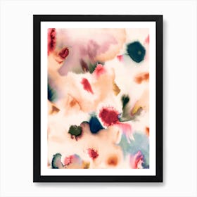 Abstract Watercolor Mineral Red Art Print