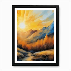 Sunset In The Mountains 14 Art Print