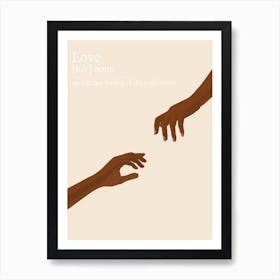 Black Hands Love definition 10 Art Print