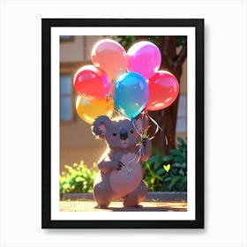 Koala With Balloons 3 Art Print