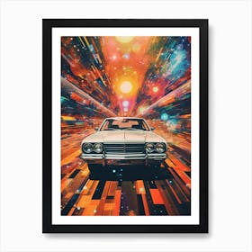 Classic Car Space Collage 1 Art Print