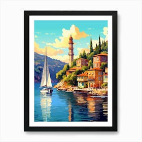 Bosphorus Cruise Prince Islands Pixel Art 1 Art Print