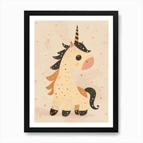 Beige Cute Kids Unicorn 2 Art Print