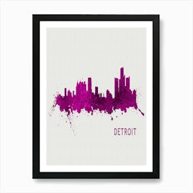 Detroit Michigan City Purple Art Print