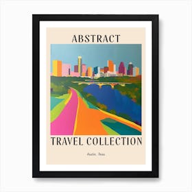 Abstract Travel Collection Poster Austin Texas 3 Art Print
