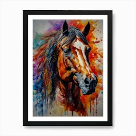 Horse Painting - Ai Art Print