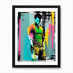 Man In A Colorful Shirt Art Print